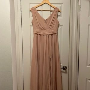 Lulu’s Thoughts of Hue Blush Surplice Maxi Dress
